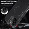 Fashion Leather for Magsafe Phone Case for iPhone 16 Pro Max 15 14 13 12 11 With Stand Bracket Strong Magnetic Shockproof Cover