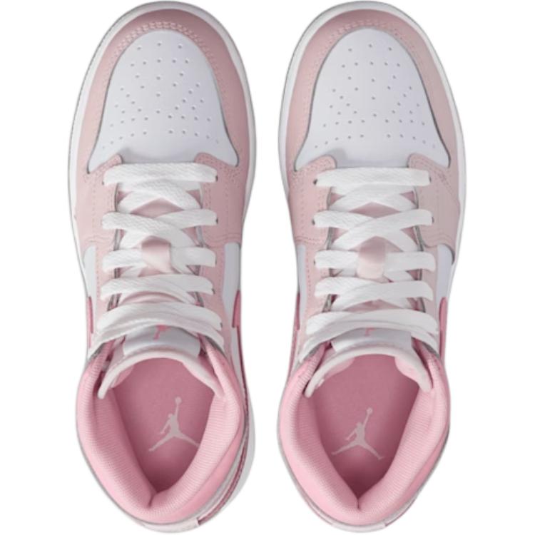 New Jordan 1 Mid top Children's Basketball Shoes Pink Teenagers DQ8423-600