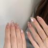 Nude Color Gradual Change Cat's Eye Pure Hand-worn Nail Light Luxury White Advanced Short Nail Patch Fake Nail