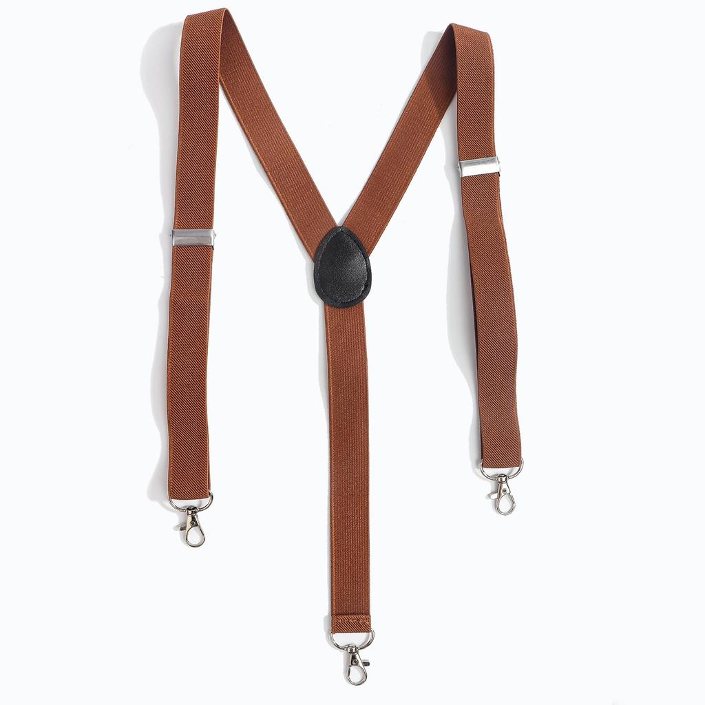 Men's Multi-Color Elastic Suspenders with 3 Clips - Ideal for Suits and Work Pants
