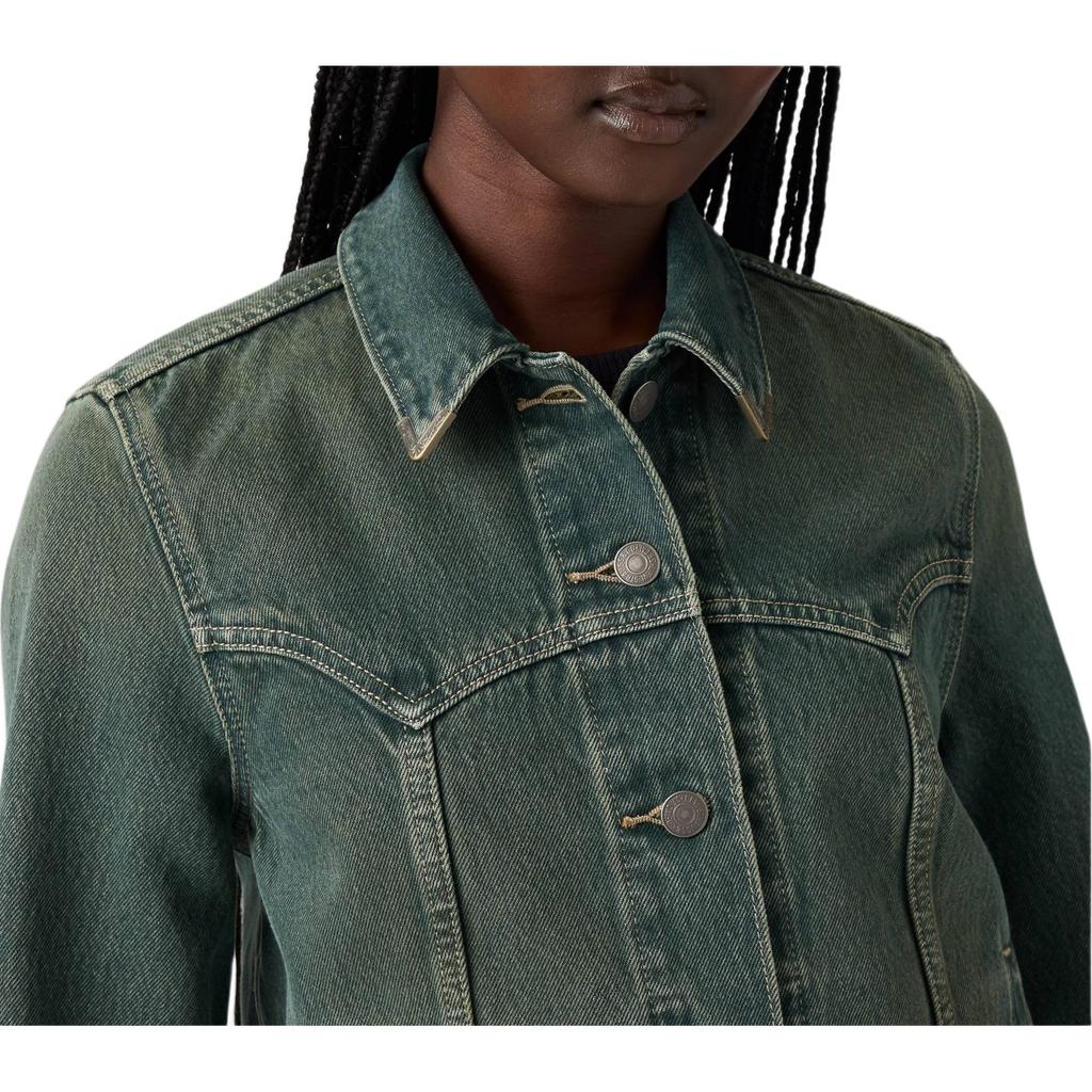 Levis Simple Versatile Casual Comfortable Single Button Long Sleeve Denim Jacket Women Jackets 004H4-0000