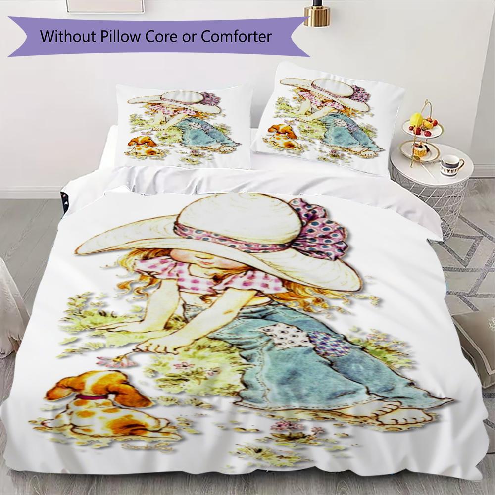 Sarah Kay Pattern Bedding Uilt Set Uilt Cover Pillowcase Home Decoration Birthday Gift (1 * Duvet Cover + 2 * Pillowcase Without Core)143