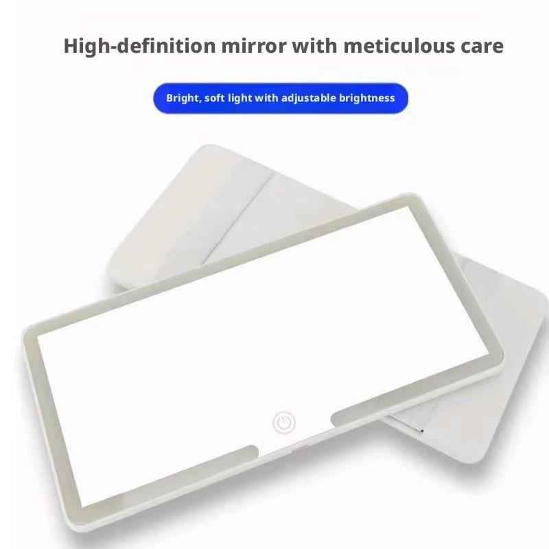 Car Sun Visor Cosmetic Mirror LED Touch Control Dimmable Brightness Auto Interior HD Makeup Mirror Rechargeable Vanity Mirror Interior Mirrors6