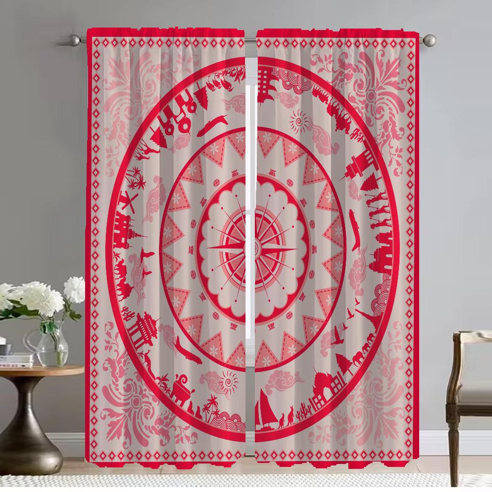 Chinese Style Blackout Curtain for Room 2 Panel Shades Curtains Child Room Tulle for Bedroom Home Interior Curtains Partition