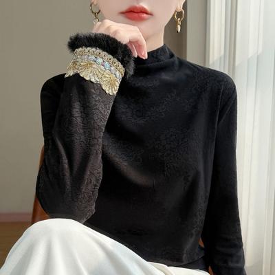 Women S Long Sleeve Half Turtleneck Chinese Style Shirt