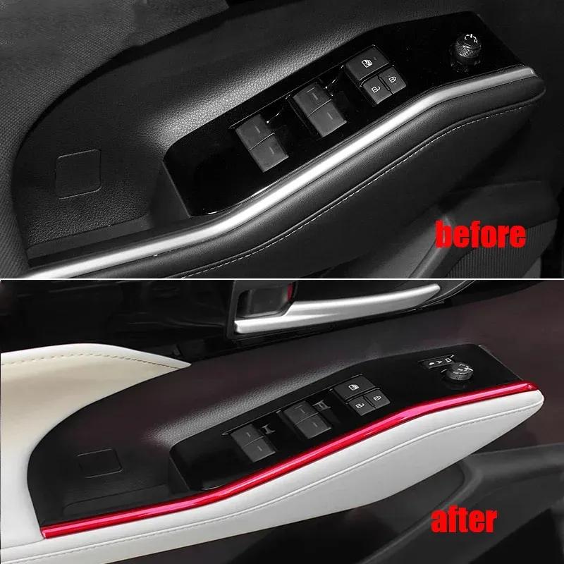 For Toyota Highlander XU70     ABS Car Window Lifter Switch side Trims Glass Door Armrest Panel Accessories