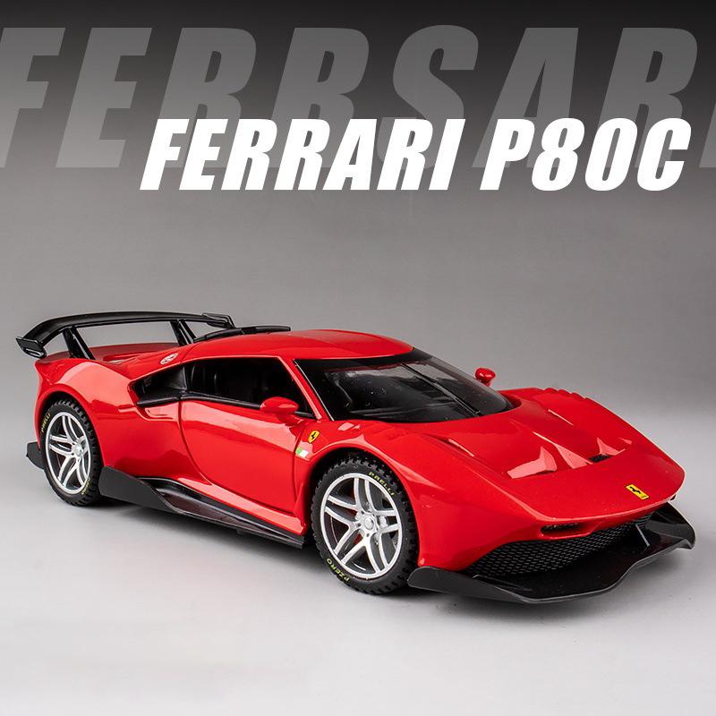 

1/32 Ferrari P80C Supercar литые игрушечные машинки и игрушечные машинки со звуком и светом коллекционные модели машинок для детей красный