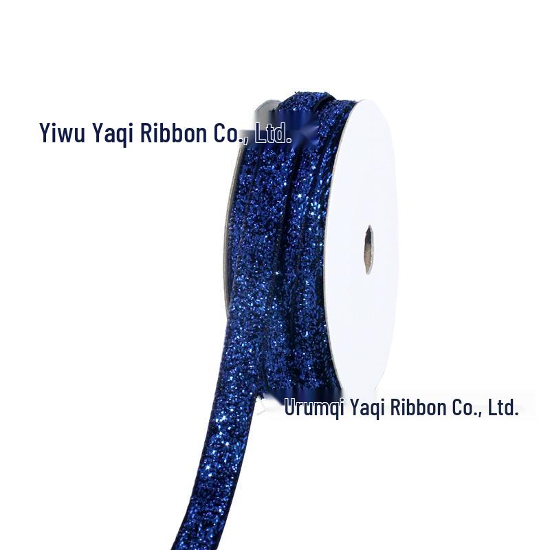 1cm Flocked Ribbon for Gift Wrapping & Costume Decoration - Non-Elastic, Shiny Woven Design