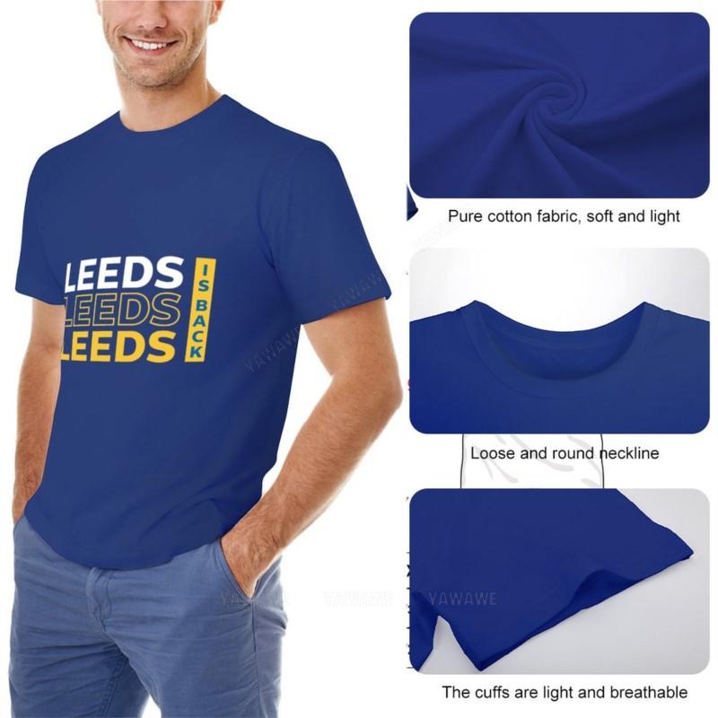Summer T-shirt Mens Cotton Tshirt LEEDS United T-Shirt Oversized T-shirt Heavyweight T Shirts O Neck T-shirt Slim Fit T Shirts