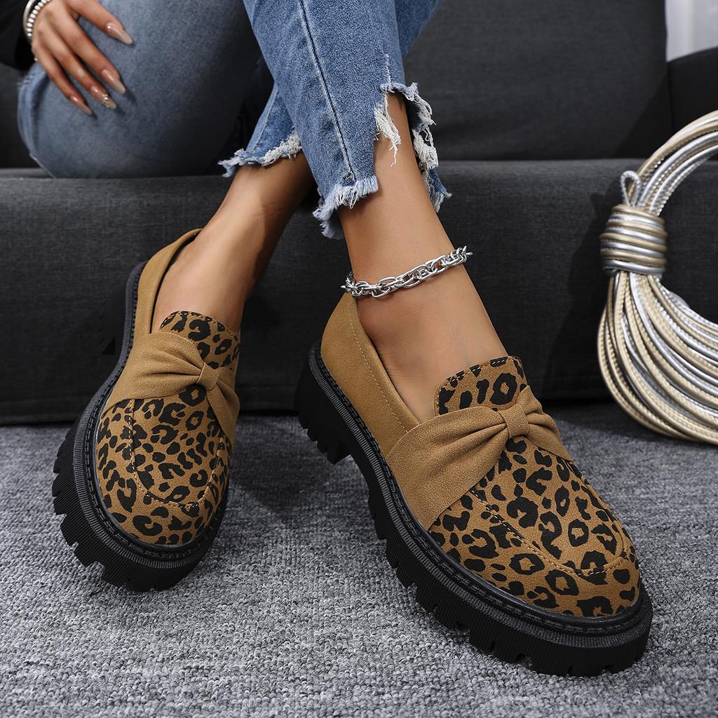 Spring/Autumn Thick Solemn Sexy Walking Shoes Fashion New Round Toe Leopard Print Comfortable Casual Sports Shoes for Women