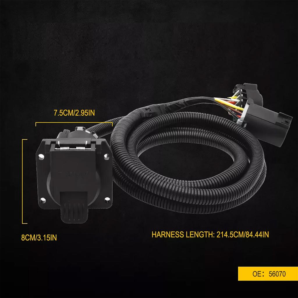 56070 Trailer Wiring Harness Set 7 Foot 7Pin For Vehicle-Side Truck Bed for GMC Sierra1500/2500/3500