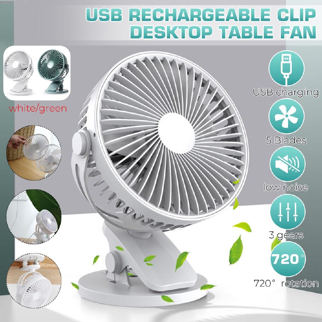 4/6 Inches Mini USB Clip Desktop Table Fan Portable Clamp 3 Speeds Desk Fan Rotatable Ventilator Strong Wind 5V