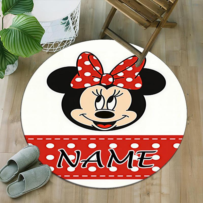 Customizable Minnie (8) Round Non-Slip Carpet - Ideal for Garden, Picnic, Office, Perfect for Decoration, Suitable For All Seasons