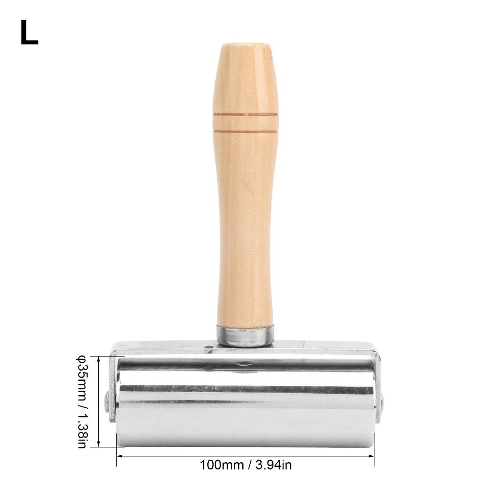 Wooden Handle Leather Seam Roller 100mm / 3.94in Leather Craft Roller For Handmade Hobby