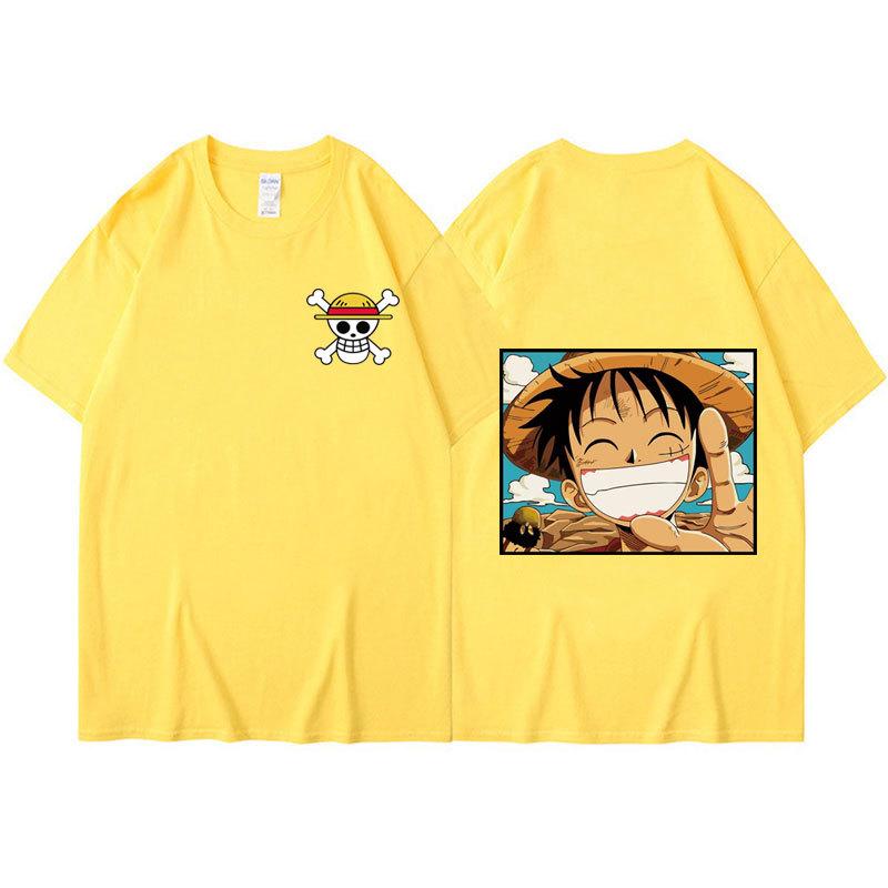 Anime ONE PIECE Mens T-shirt Harajuku Luffy Manga Graphic Tops Tees Shirt Cosplay Cotton Cartoon Tshirts Unisex Casual Summer Streetwear
