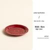 Red Ceramic Dessert Plate: Retro Chinese Pastry & Fruit Display Dish