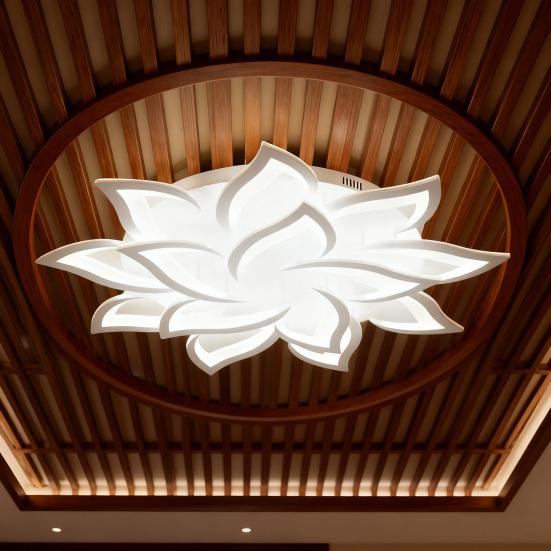 Plafonieră Florală Dimmabilă Lampă cu Culoare de Lumină Ajustabilă cu Telecomandă Corp de Iluminat LED Acrilic Modern pentru Living & Dormitor