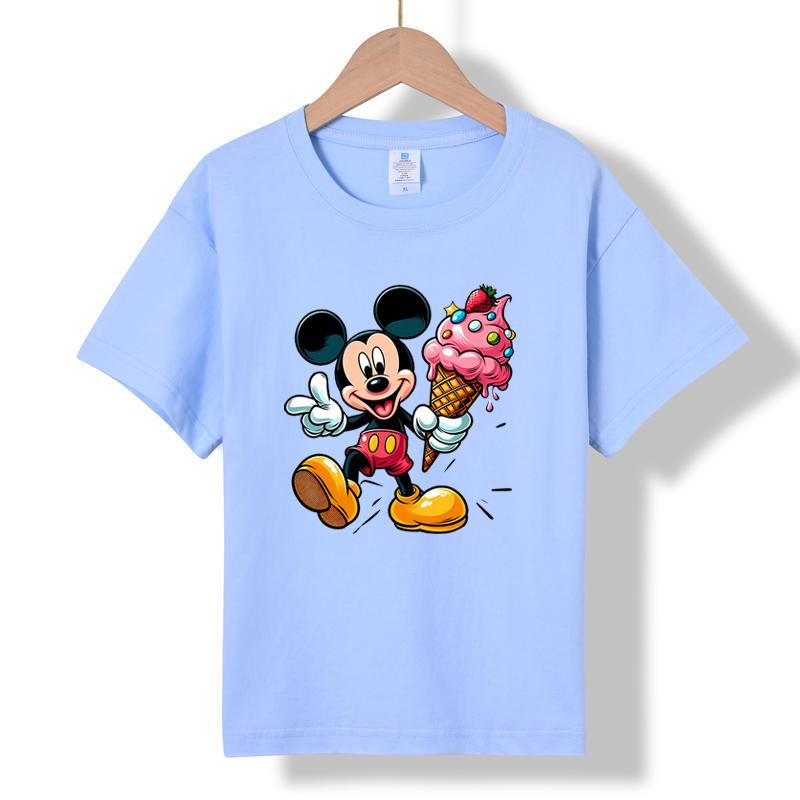 MC-33 MINISO 2026 Summer New Printed Cotton Round Neck T-shirt for Children Aged 1-16, Boys and Girls