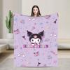 Kuromi Halloween Plaid Blankets Fleece Summer  Portable Super Warm Throw Blanket for Home Bedroom Rug Piece