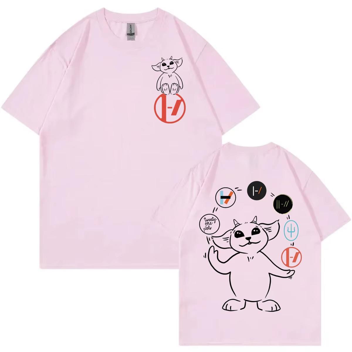 

Футболки Twenty One Pilots Fashion Rock Hip Hop с коротким рукавом Мужская и женская одежда Повседневная хлопковая уличная одежда Большие свободные футболки XXXXL