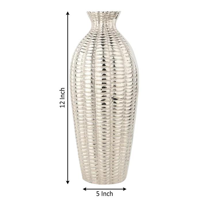 Serene Metallica Vase Silver | 14 X 14 X 31 Cm