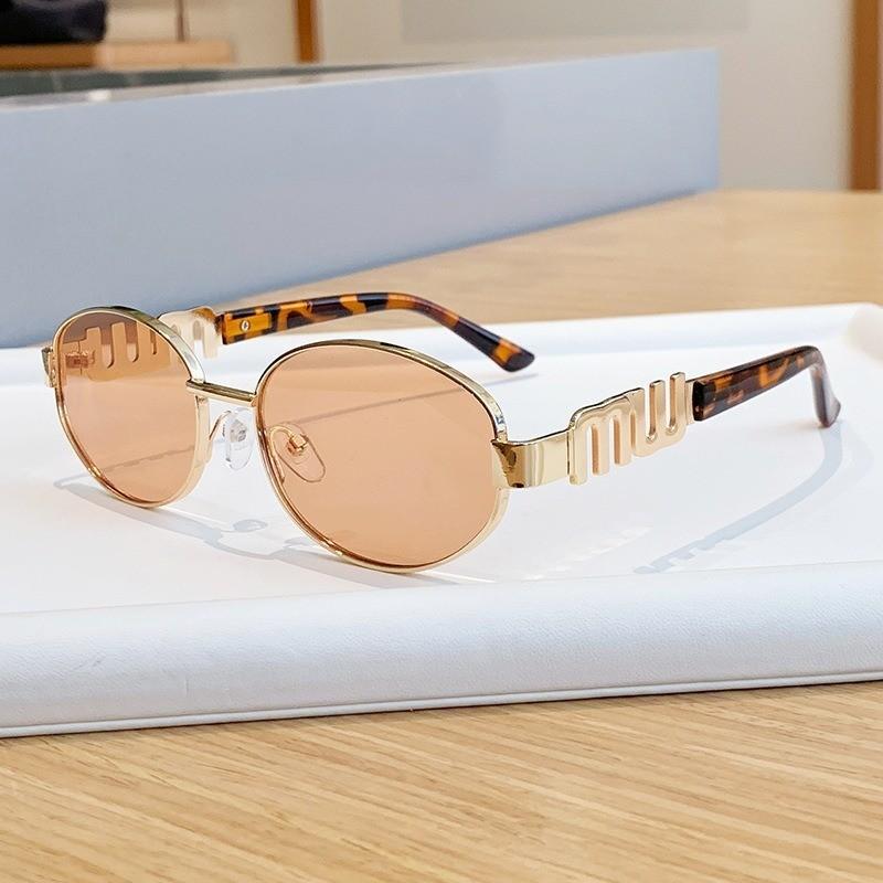 Vintage Retro Elliptical Metal Sunglasses With Uv400 Protection For Street Fashion And Outdoor Activities