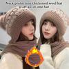 Men Women Thermal Balaclava Knitted Hat Neck Warmer Beanie Hat Scarf Neck Scarf Cap