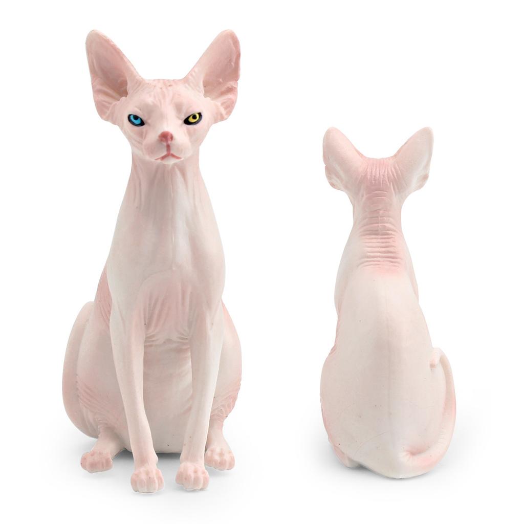 Simulation Animal Pet Cat Model Toy Canadian Hairless Cat Sphinx Cat Static Doll Ornament