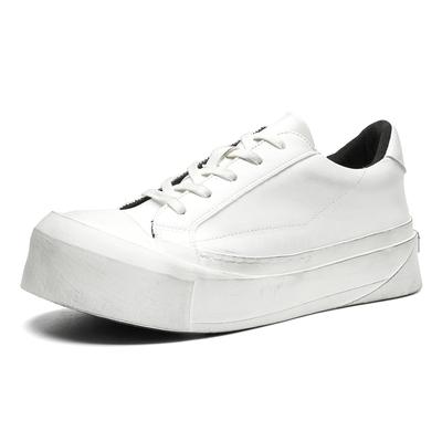 Wysokiej Jakości Marka Niszy Oryginalny Design Solidne Białe Sneakersy w Stylu Ulicznym Płaskie Dla Mężczyzn Codzienne Casualowe Buty Podwyższające