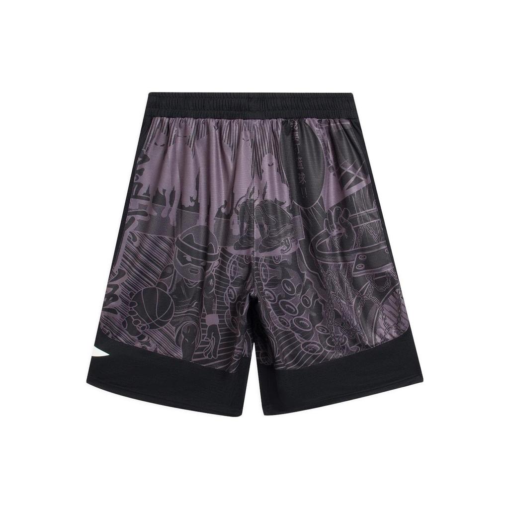Li-Ning Sports Basketball Series Letter Graphic Loose Casual Shorts Men Bottoms Black Gray AAPS135-1