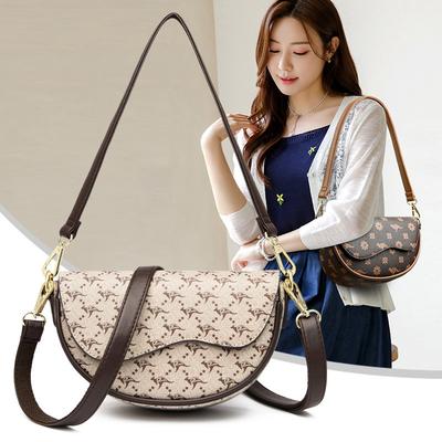 Foreign Style Semi-Round Semi-Round Saddle Bag Fashion Messenger Bag