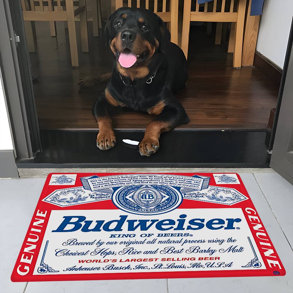

King Of Beer B-Budweiser Floor Mat INS Style Soft Bedroom Floor House Laundry Room Mat Anti-skid Household Carpets 50x80 cm