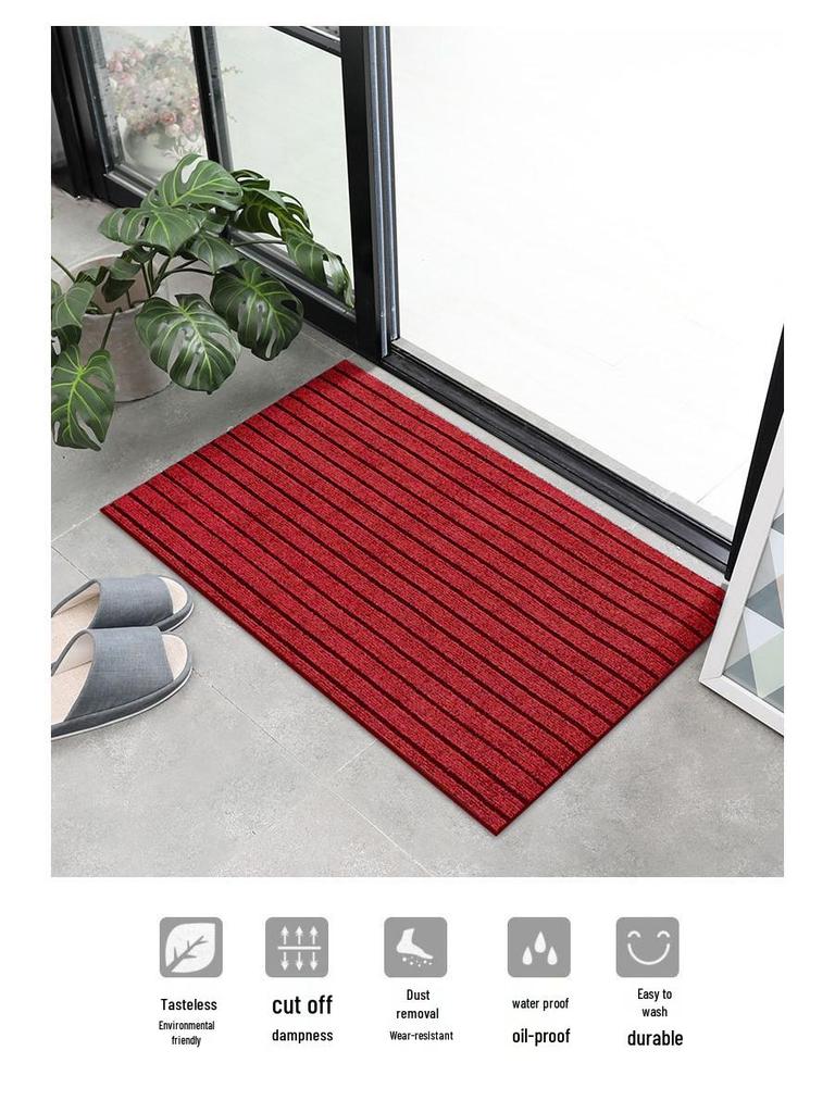 Anti-Slip Absorbent PVC Floor Mat - Seven-Stripe Design for Kitchen, Balcony, Bathroom, Hotel, Supermarket, and Staircase Dust Removal