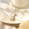 Women's Japanese-Korean Style Zircon Emerald Jewelry Set: Necklace, Ring, Earring, and Elegant Clavicle Chain
