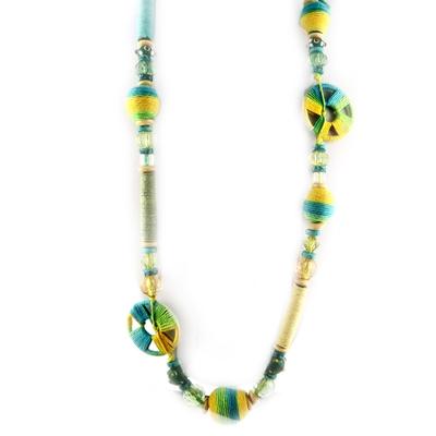 [D1046] - Colar de designer 'Ideia Criativa' Amarelo / Azul / Verde