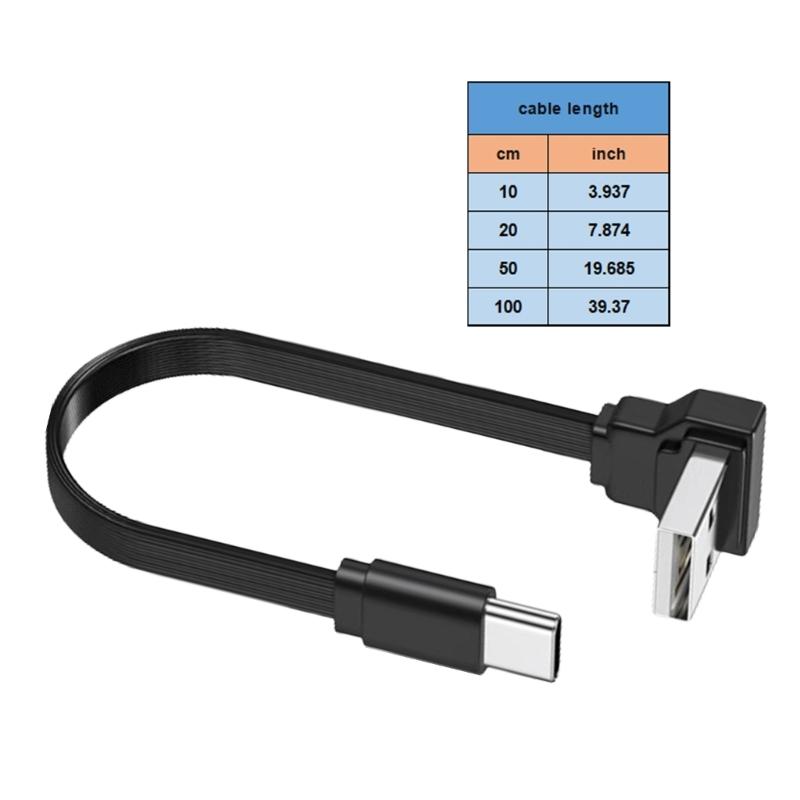 Small 90Degree USB Type C To USB2.0 Cable 65W Fast Charging &480Mbps Data Sync USB Type C Charger Fast Charging Cable