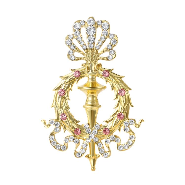 

Trendy Rhinestones Scepter Pin Vintage Inspired Brooch for Women and Men Casual Party Elegant Accessory Perfect Gift розовый
