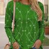 Women's T-shirt with 3D Floral Print and Fashionable Long Sleeves