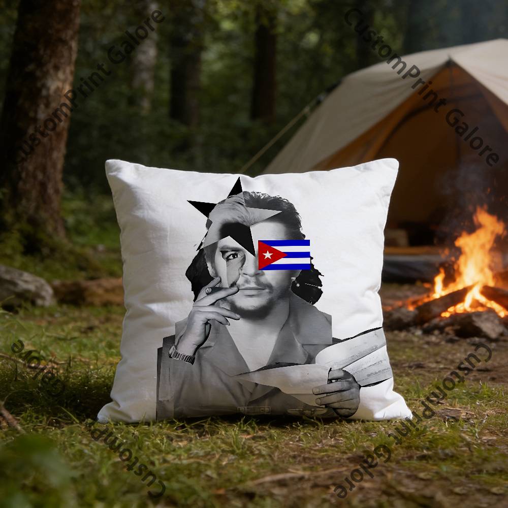 CChe GGuevara Karl Marx HD Print Square Pillow Cover Polyester Lightweight Customizable for Home Office Sofa Decor