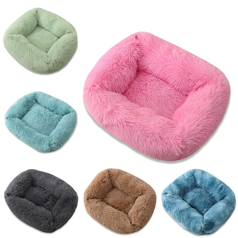 Morbido e lungo peluche Letto per cani Inverno Letto per gatti Chihuahua Yorkie Cucciolo Cuscino Letto per cani di piccola taglia Caldo divano letto per animali domestici per cani Gatti