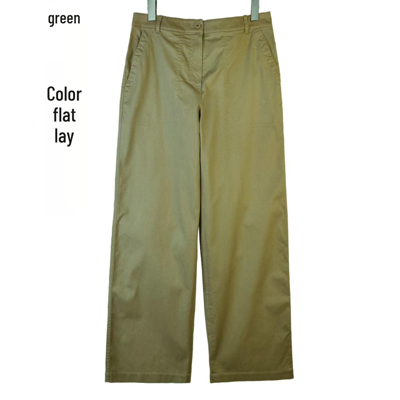 JSL411 Women s Fashion Slimming Casual Straight-Leg Trousers Medium зелёный