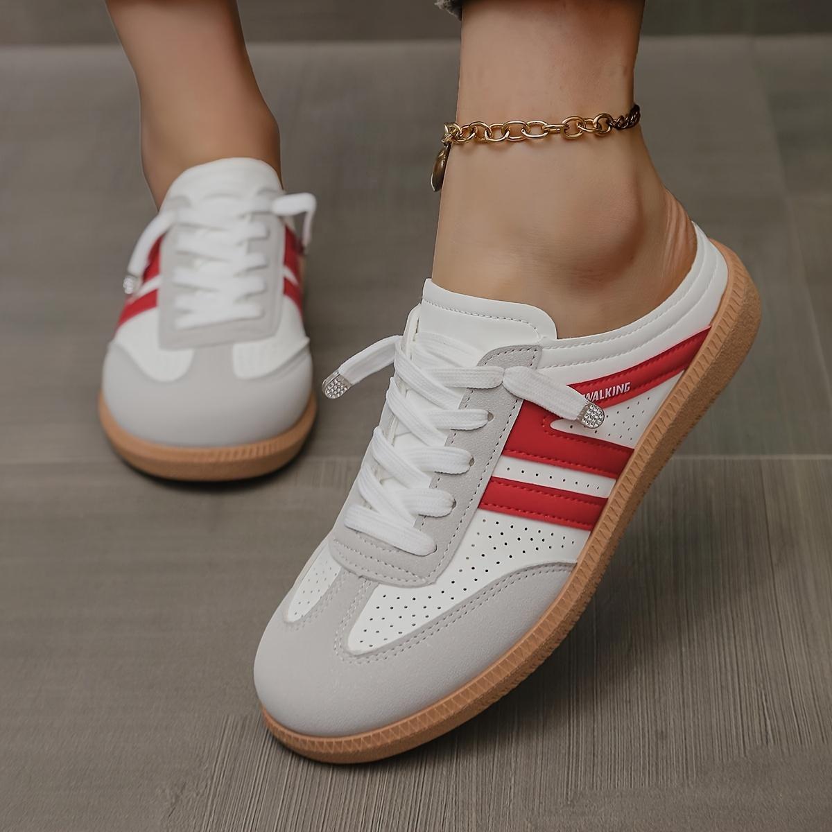 Women S Breathable Slip-On Sneakers - Lightweight Summer Casual Shoes with Synthetic Cover Upper Non-Slip Rubber Sole and Golden Chain Ankle Strap 35 1653₽