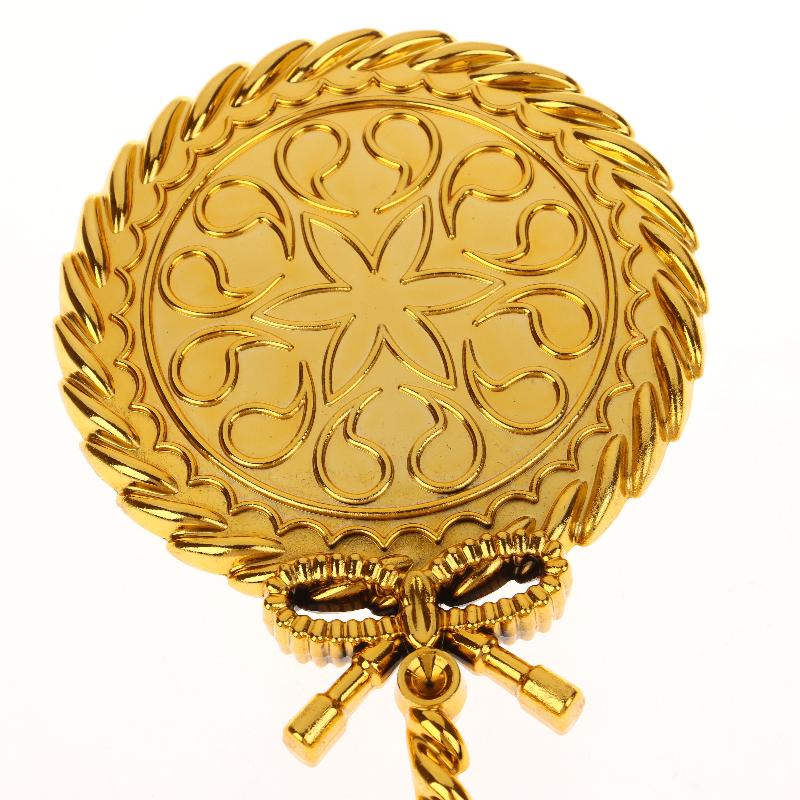 Portable Vintage Handheld Makeup Mirror Hand Hold Round Cosmetic Mirrors European Style Noble Ancient Court Mirror Beauty Tool