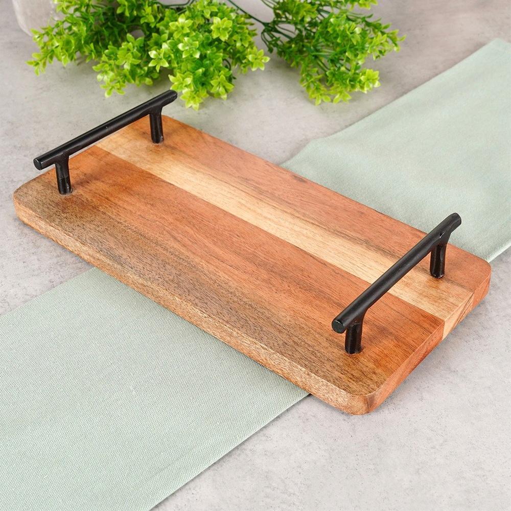 Wooden Serving Tray for Snacks, Meats, and Cheeses 30x15cm