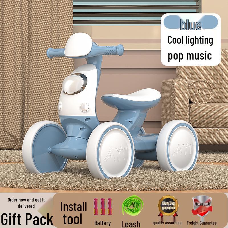 

Светящийся музыкальный самокат с защитой от падения для мальчиков и девочек, возраст 1-3 года