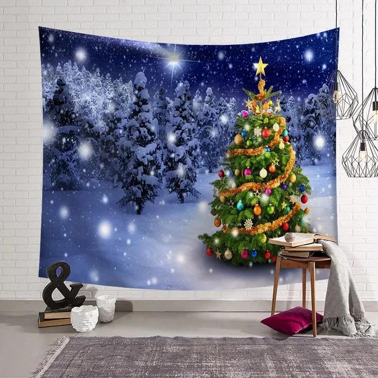 Christmas Cartoon Snowman Tapestry Living Room Sofa Home Decoration Christmas Gift
