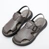 Fashion Luxury Brand Men Sandals 2024 Summer Toe Wrap Sandals Anti-slip Leather Sandals Soft Sole Slippers Breathable Casual Brown Shoes