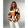 Spring and autumn elegant long-sleeve shirt, printed lapel button-up cardigan women's top