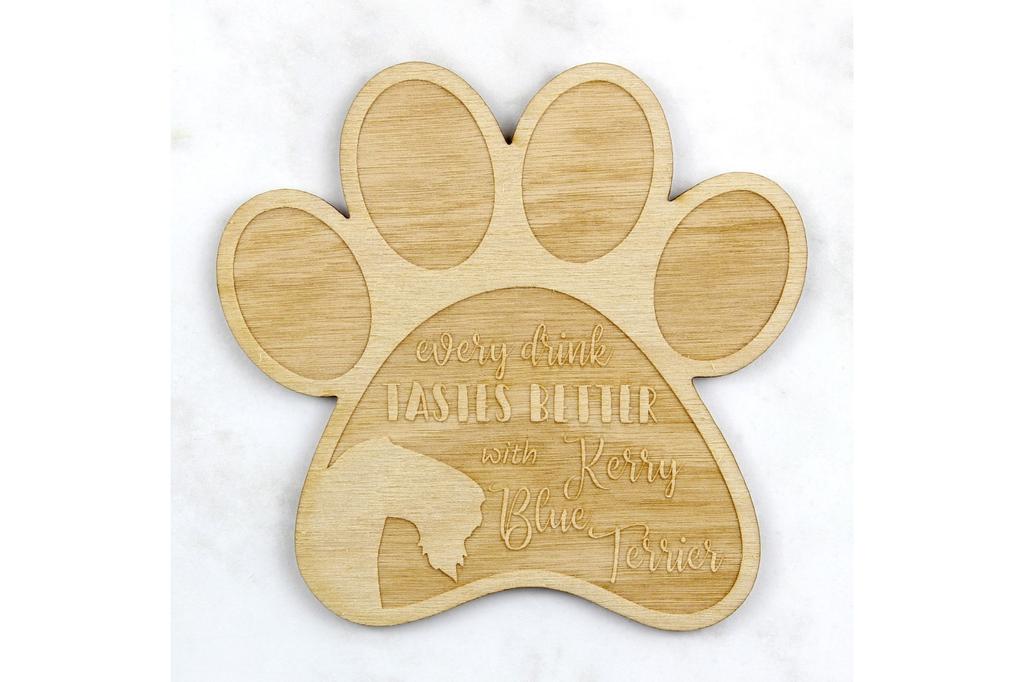 Kerry Blue Terrier, Irish Blue Terrier - Mug coaster, engraved coaster with dog, gift for dog lover by Art-Dog brand