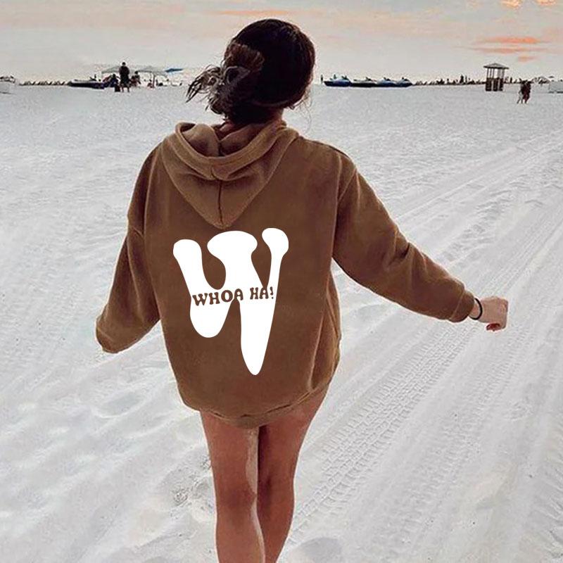 Women's Autumn Winter New Design Sense M Foam Oversize Letter Hooded Sweater Loose Tide Brand Hoodie Trendy Clothes For Women